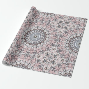 Rosa Grau und Weiß Mandala-Muster Geschenkpapier