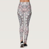 Rosa Grau und Weiß Mandala-Muster Leggings (Rückseite)