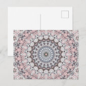Rosa Grau und Weiß Mandala-Muster Postkarte (Vorne/Hinten)