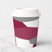 Rosa Grau und Weiß Pappbecher (Rückseite)