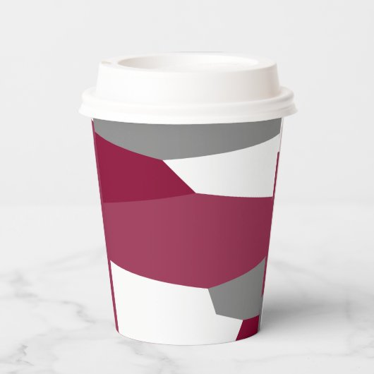 Rosa Grau und Weiß Pappbecher (Rückseite)