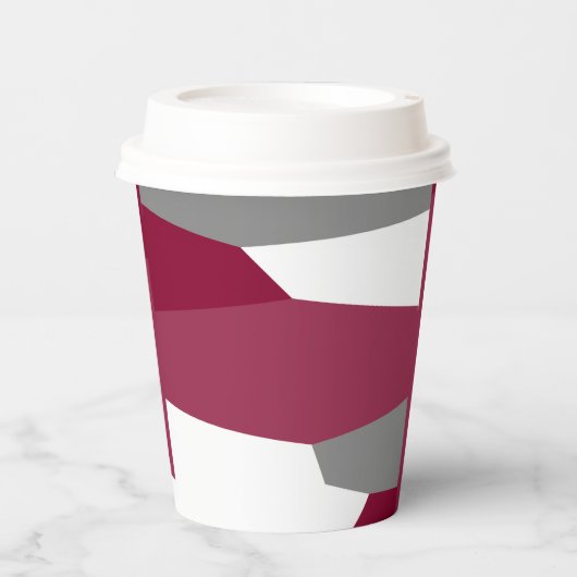 Rosa Grau und Weiß Pappbecher (Vorderseite)