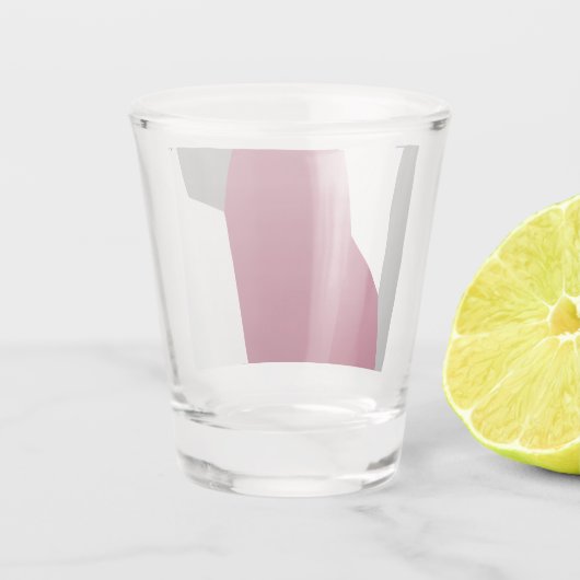 Rosa Grau und Weiß Schnapsglas (Rückseite)