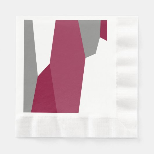 Rosa Grau und Weiß Serviette (Vorderseite)