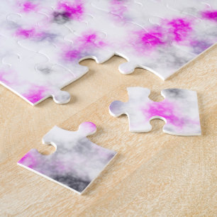 Rosa Grau und Weiß weiches Marmormuster Puzzle