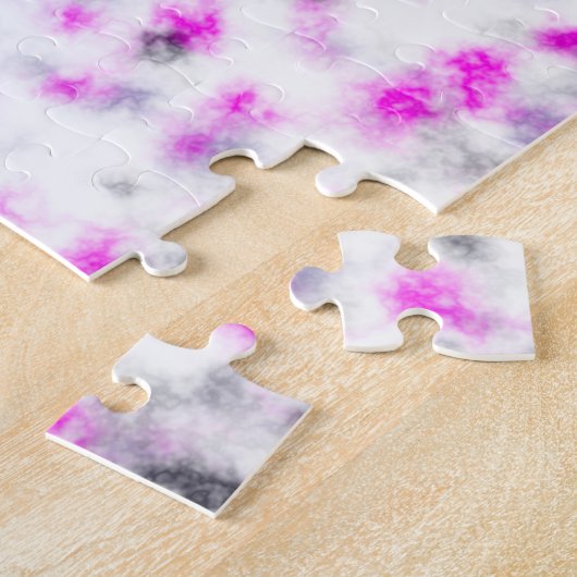 Rosa Grau und Weiß weiches Marmormuster Puzzle (Seite)