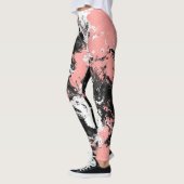 Rosa, grau und weißer Marmor Leggings (Links)