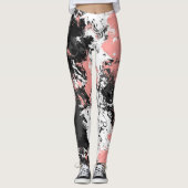 Rosa, grau und weißer Marmor Leggings (Vorderseite)