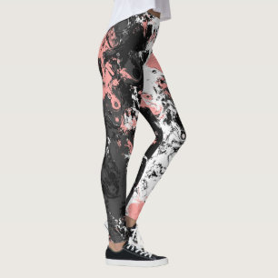 Rosa, grau und weißer Marmor Leggings