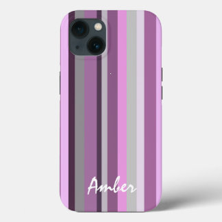 Rosa grau Vertikal Streifen Personalisiert Case-Mate iPhone Hülle