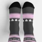 Rosa, grau, weiß - Name Herz Socken (Oben)