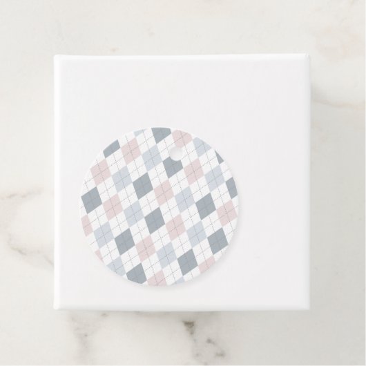 Rosa Grau Weiße Raute Gemustert Geschenkanhänger (Beispiel)