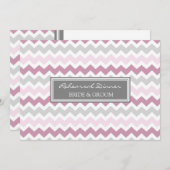 Rosa Grau Zickzack Probe Abendessen Party Einladung (Vorne/Hinten)