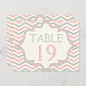 Rosa, grau Zickzack Tischnummer (Vorne/Hinten)