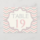 Rosa, grau Zickzack Tischnummer (Vorderseite)