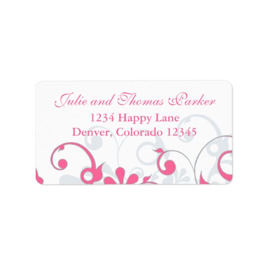 Rosa graue Abstrakte Bläsereihe Rücksendeadresse Adressaufkleber (Vorne)