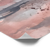 Rosa Graue Abstrakte Meerblick Poster (Ecke)