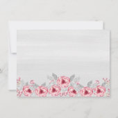 Rosa | Graue Aquarellblume Foto Taufe Dankeskarte (Rückseite)