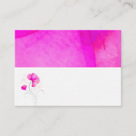 Rosa graue Aquarellfarben Swirl Blume Name Platzka Platzkarte