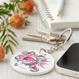 Rosa graue Basketball-Blowout-Mädchen Jersey-Numme Schlüsselanhänger