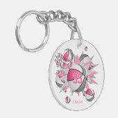 Rosa graue Basketball-Blowout-Mädchen Jersey-Numme Schlüsselanhänger (Vorderseite links)