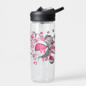 Rosa graue Basketballsterne personalisiert Trinkflasche (Links)