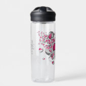 Rosa graue Basketballsterne personalisiert Trinkflasche (Vorderseite)