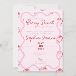 Rosa graue Beerendusche Einladung