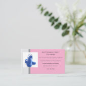 Rosa graue blaue medizinische Clogs Uniform Visitenkarte (Stehend Vorderseite)