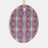 Rosa graue Blume Tulip Spiegelmuster Kreuzplatz Keramikornament (Rechts)