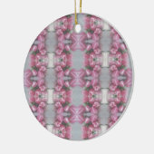 Rosa graue Blume Tulip Spiegelmuster Kreuzplatz Keramikornament (Links)