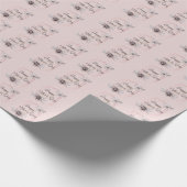 Rosa graue Blumenmutter Geschenkpapier (Ecke)