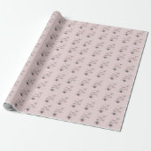 Rosa Graue Blumige Muttertag Geschenkpapier (Ungerollt)