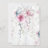 Rosa graue Blüte mit Christlicher Blütenhochzeit Einladung (Rückseite)