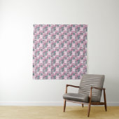 Rosa graue braune Patchworkarbeit aus quadratische Wandteppich (Beispiel (Horizontal))