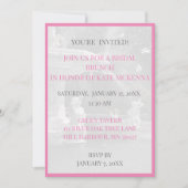 Rosa/graue Bridesmaid Mittagessen Brunch Einladung (Vorderseite)