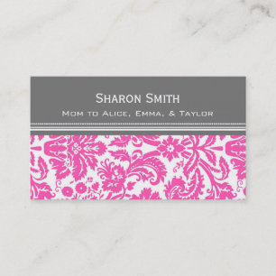 Rosa graue Damast-Mama-nennende Karten
