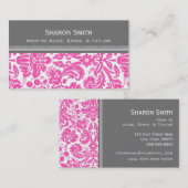 Rosa graue Damast-Mama-nennende Karten (Vorne/Hinten)