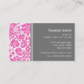 Rosa graue Damast-Mama-nennende Karten (Rückseite)