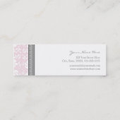 Rosa graue Damast-Visitenkarten Mini Visitenkarte (Rückseite)