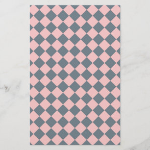 Rosa graue Diamant-Harlekin-Karuomuster Briefpapier