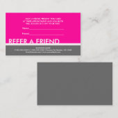 Rosa graue einfache verweisen kundenspezifische empfehlungskarte (Vorne/Hinten)