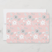 Rosa Graue Flora Foto Einladung (Rückseite)