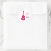Rosa/graue Gitarrenherz Hochzeitskleber Runder Aufkleber (Tasche)