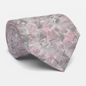 Rosa graue, große Blume Krawatte (Gerollt)