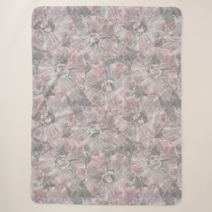 Rosa graue, große Blume Sherpadecke