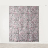 Rosa graue, große Blume Wandteppich (Vorderseite)