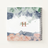 Rosa Graue grüne Wasserfarbe Teppichboden Rezept Notizblock (Rückseite)