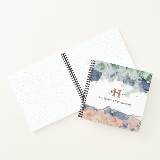 Rosa Graue grüne Wasserfarbe Teppichboden Rezept Notizblock (Innenseite)