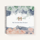 Rosa Graue grüne Wasserfarbe Teppichboden Rezept Notizblock (Vorderseite)